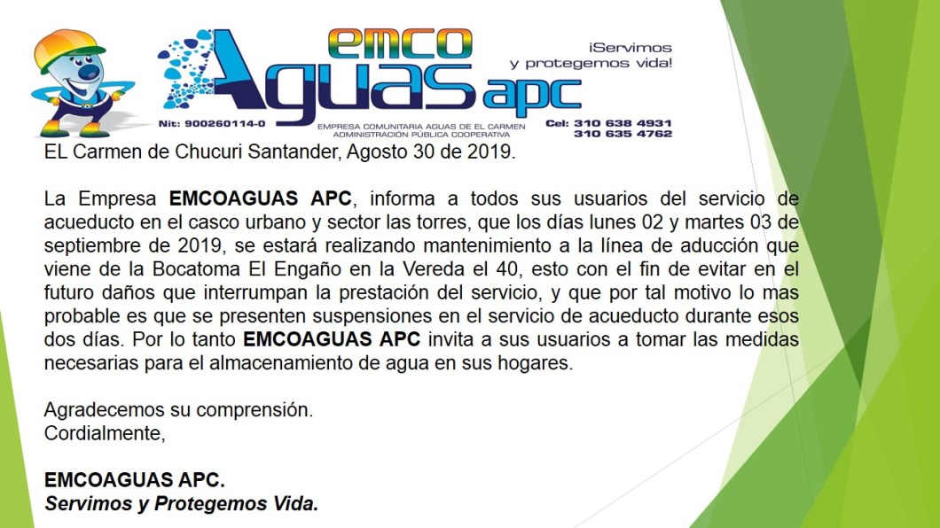 mantenimiento el 40 dos dias